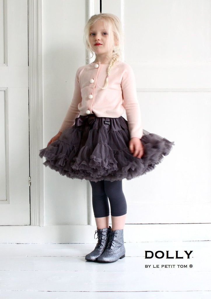 PRINCESS & THE PEA Pettiskirt dark grey (petite 1-3 years+free doll size) , (small 3-6 years+free doll size)