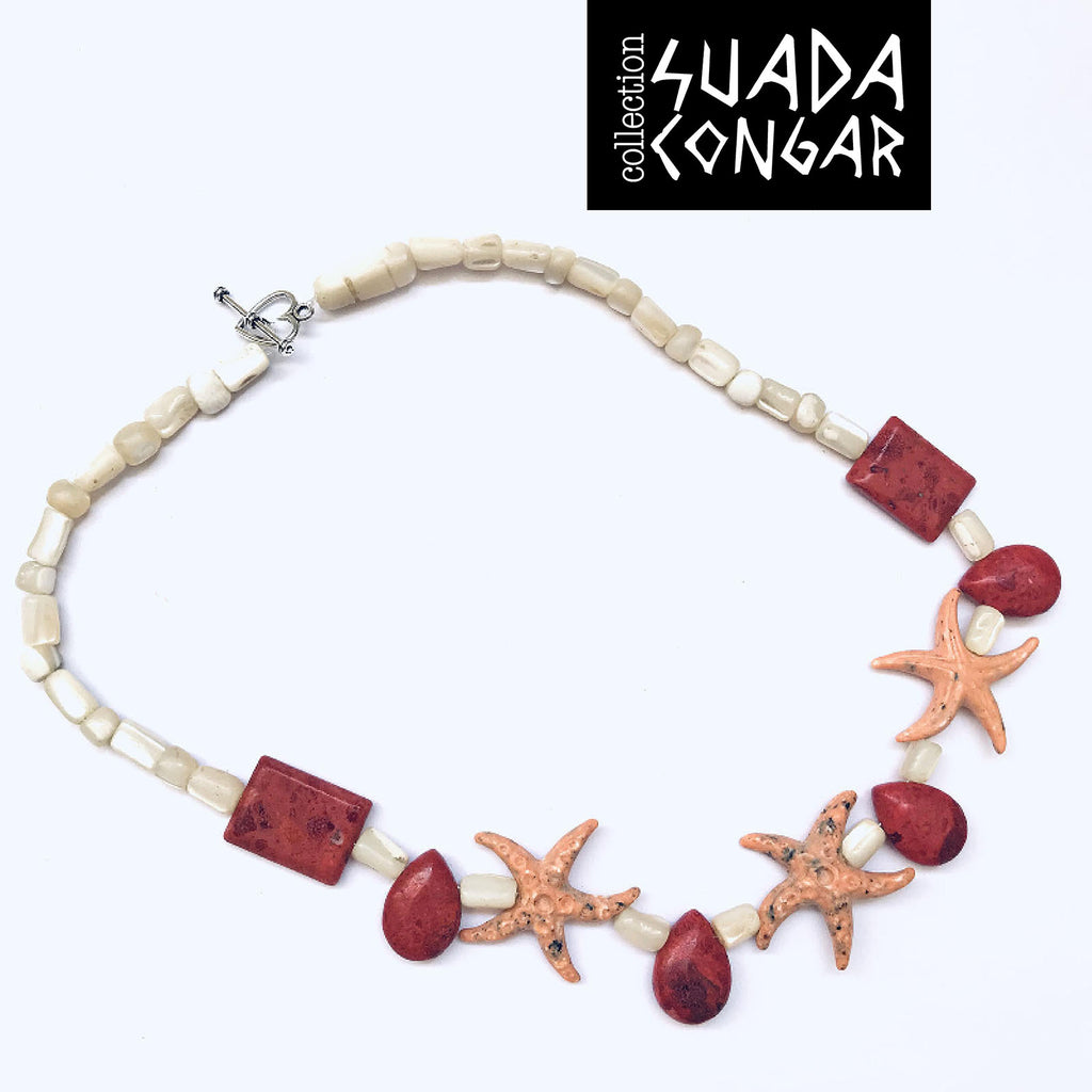 From The Sea Collection - Star Necklace with pearl and jasper