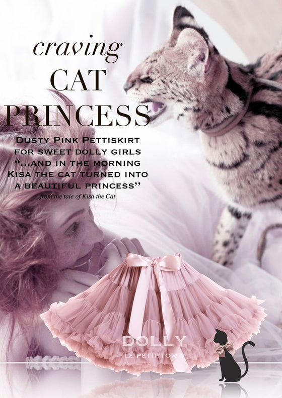 CAT PRINCESS Pettiskirt dusty pink (petite 1- 3 years+free doll size) , (small 3-6 years+free doll size)