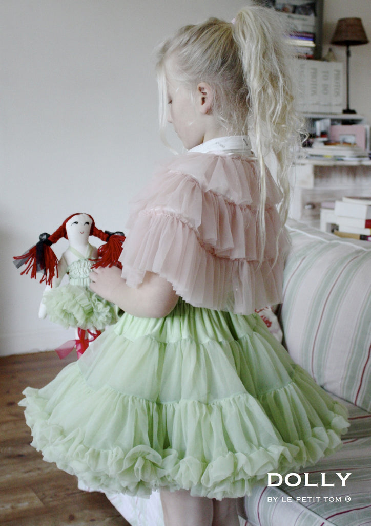 DRAGONFLY FAIRY Pettiskirt Champs-Elysees Green (small 3-6 Years + free doll size)